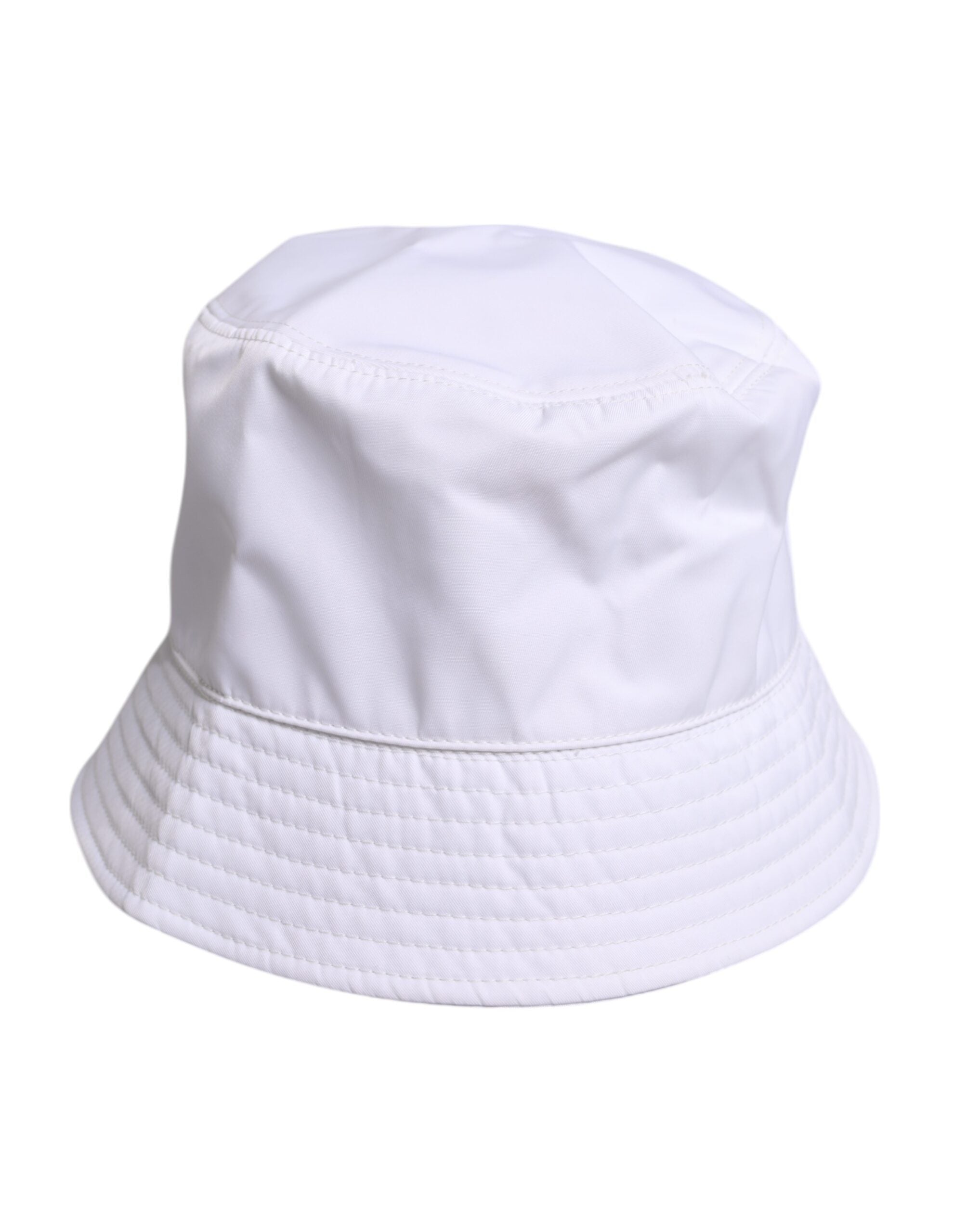 Dolce & Gabbana White Cotton Wide Brim Bucket Men's Hat