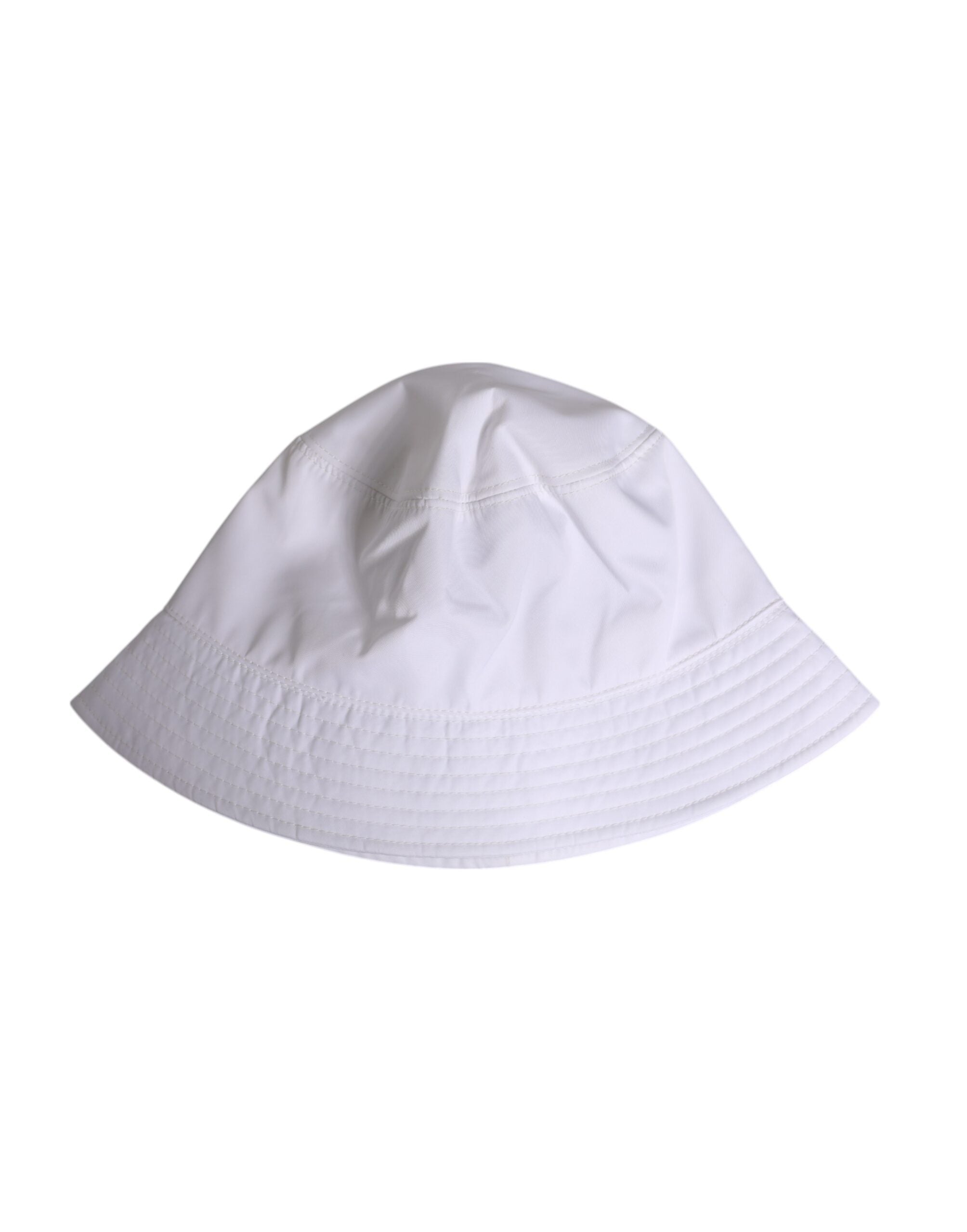 Dolce & Gabbana White Cotton Wide Brim Bucket Men's Hat
