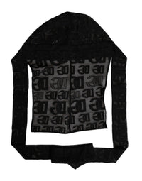 Dolce & Gabbana Black Logo Mesh Whole Head Wrap Women's Hat
