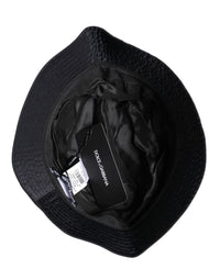 Dolce & Gabbana Black Cotton Wide Brim Bucket Men's Hat
