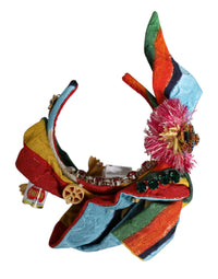 Dolce & Gabbana Dolce & Gabbana Multicolor Floral Crystal Embellished Diadem Women's Headband