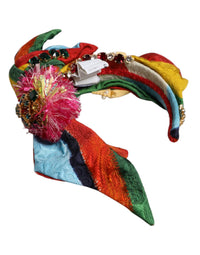 Dolce & Gabbana Dolce & Gabbana Multicolor Floral Crystal Embellished Diadem Women's Headband