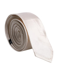 Dolce & Gabbana Dolce & Gabbana White Solid Silk Adjustable NeckMen's Men's Tie