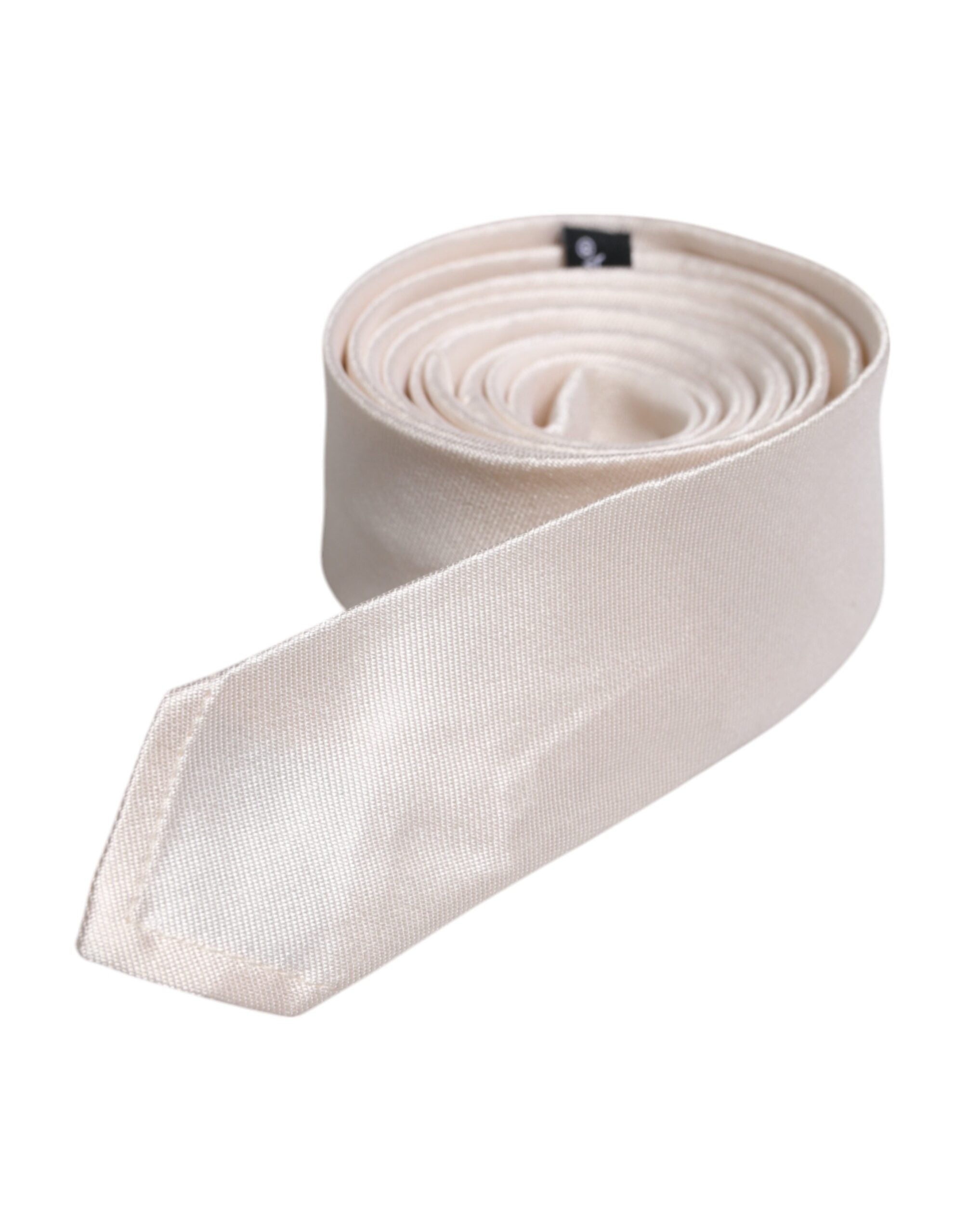 Dolce & Gabbana Dolce & Gabbana White Solid Silk Adjustable NeckMen's Men's Tie