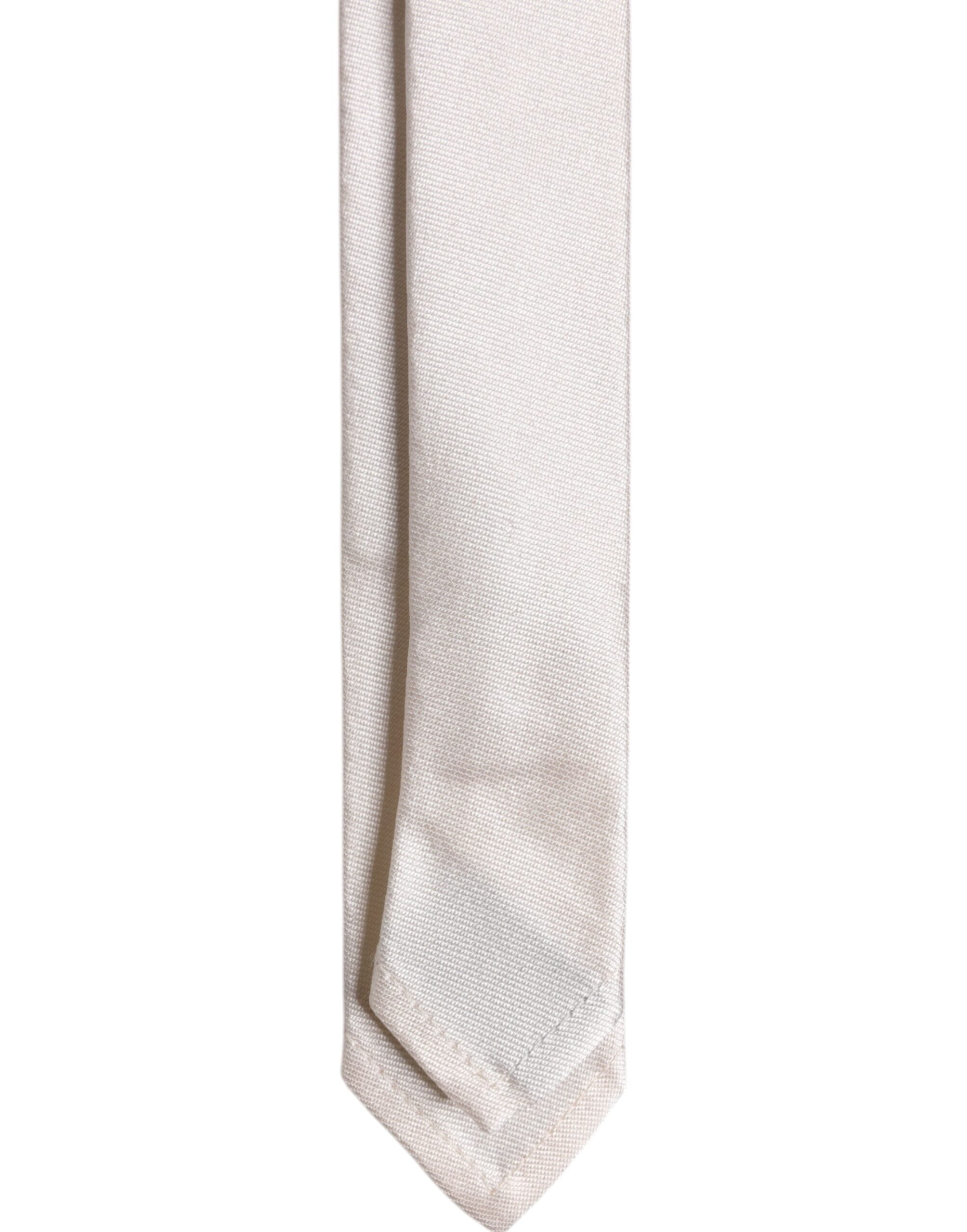 Dolce & Gabbana Dolce & Gabbana White Solid Silk Adjustable NeckMen's Men's Tie