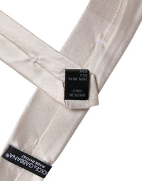 Dolce & Gabbana Dolce & Gabbana White Solid Silk Adjustable NeckMen's Men's Tie