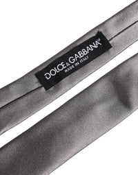 Dolce & Gabbana Metallic Silver Silk Adjustable NeckMen's Men's Tie