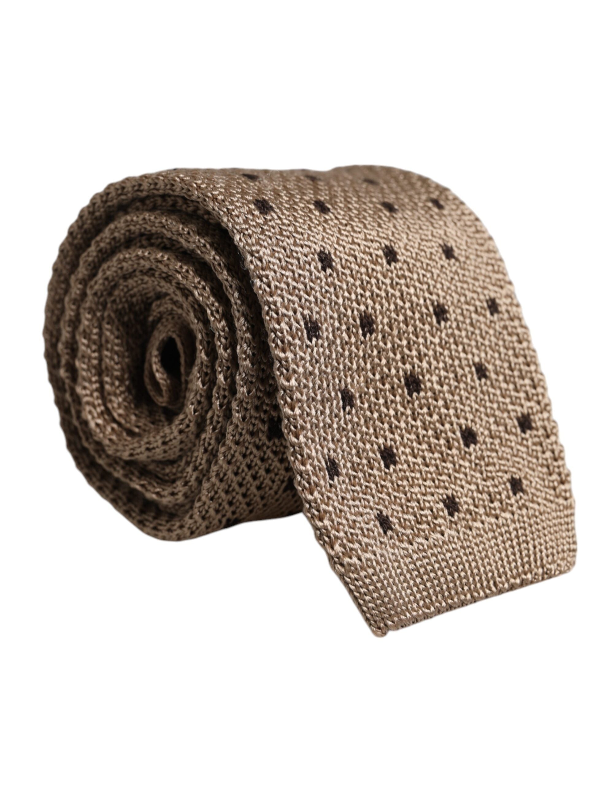 Dolce & Gabbana Dolce & Gabbana Beige Polka Dot Silk Adjustable NeckMen's Men's Tie