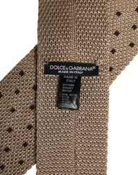 Dolce & Gabbana Dolce & Gabbana Beige Polka Dot Silk Adjustable NeckMen's Men's Tie