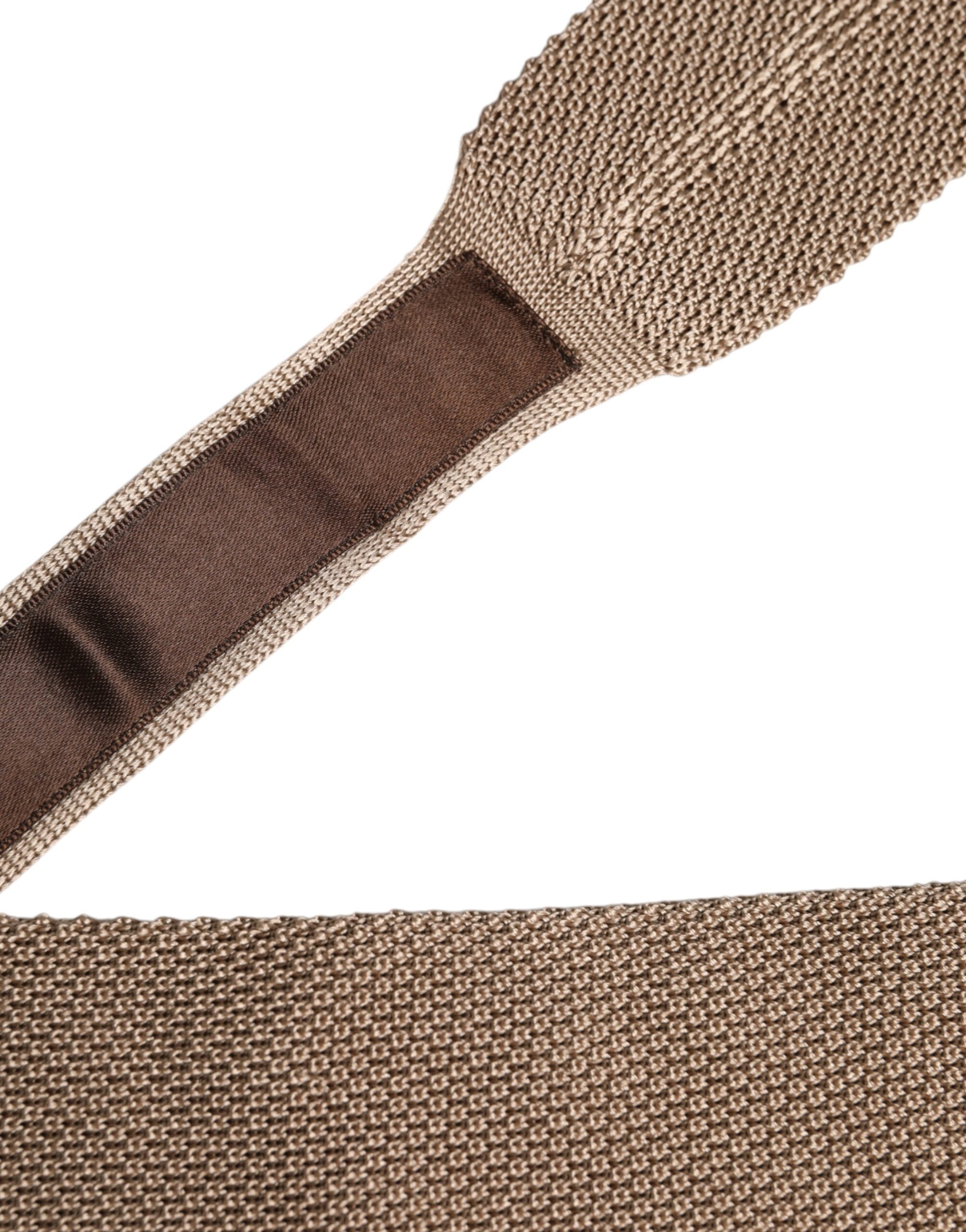 Dolce & Gabbana Dolce & Gabbana Brown Silk Adjustable NeckMen's Men's Tie