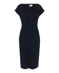 Alexander McQueen Alexander McQueen Womens Twist-Detail Crepe Midi Dress