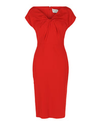 Alexander McQueen Alexander McQueen Womens Twist-Detail Crepe Midi Dress