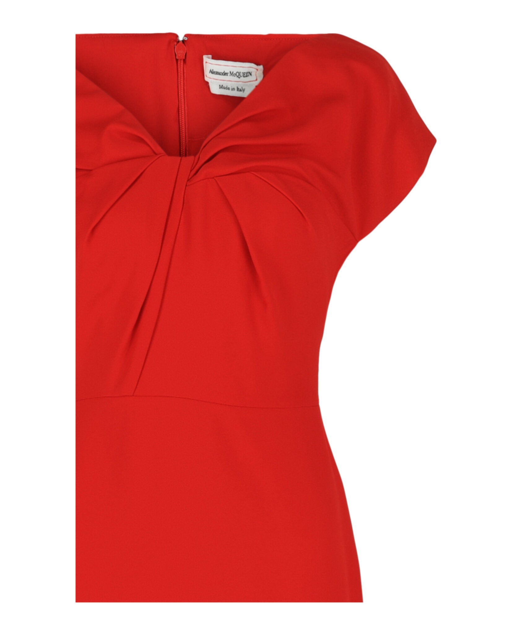 Alexander McQueen Alexander McQueen Womens Twist-Detail Crepe Midi Dress