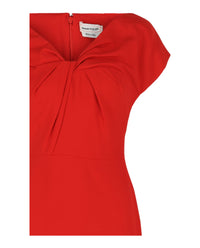 Alexander McQueen Alexander McQueen Womens Twist-Detail Crepe Midi Dress