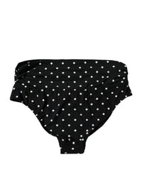 Dolce & Gabbana Black Polka Dot Swimsuit Bikini Bottom Women's Swimwear