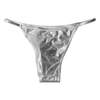 Dolce & Gabbana Silver Polyester Beachwear Bikini Bottom Women's Swimwear