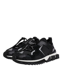 Dolce & Gabbana Black Mesh Sorrento Trekking Sneakers Women's Shoes