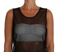 Dolce & Gabbana Black Mesh Transparent Blouse Women's T-shirt