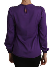 Dolce & Gabbana Purple Blouse Prince Fairy Tale Embellished Women's Top