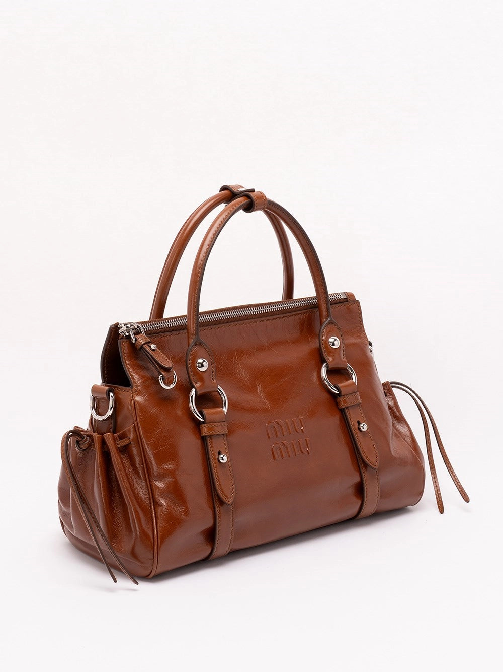 Miu Miu Women Shiny Leather Handbag