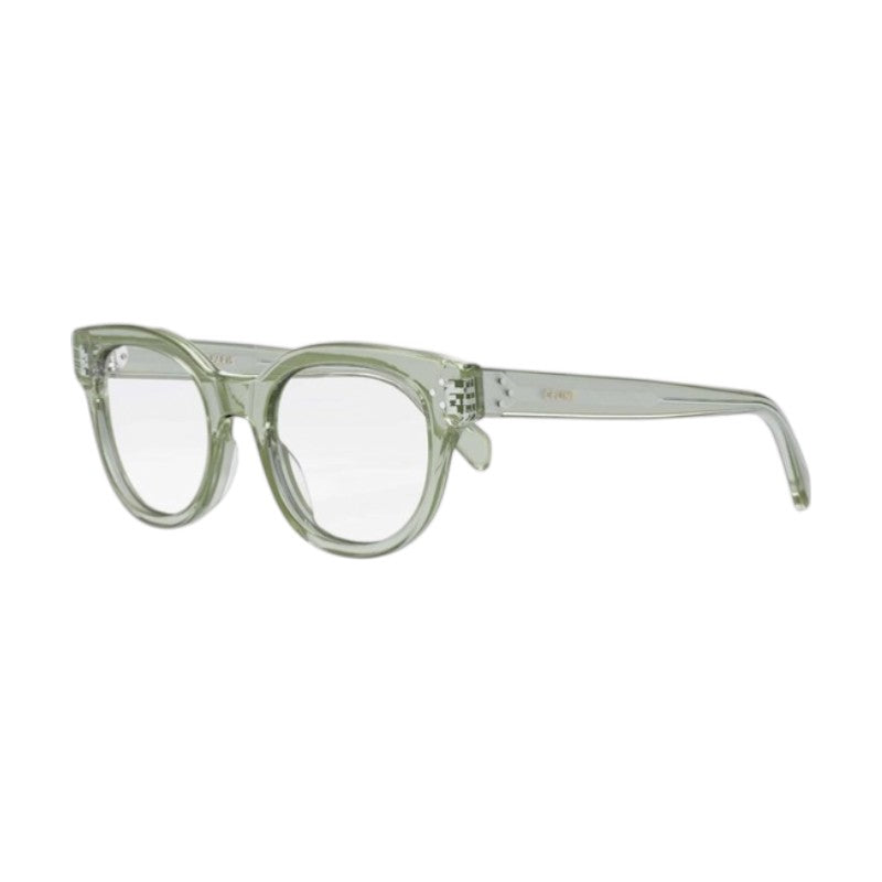 Celine Eyeglasses Square Full Rim, Transparent Teal Frame and Clear Demo Lens Lens CL50109I093