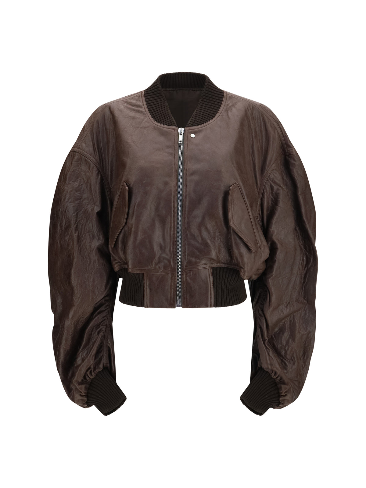 RICK OWENS Rick Owens Women Cropped Leather Bomber Jacket