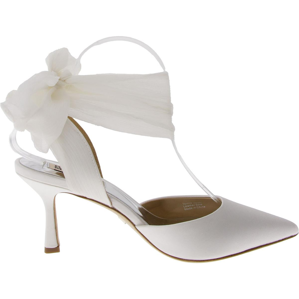 Blaze Womens Satin Ankle Wrap Slingback Heels