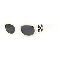 Off-White Sunglasses Oval Full Rim, White Frame and Dark Grey Lens OERI14EPALMER0107