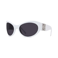 Givenchy Sunglasses Oval Full Rim, Shiny Black/Gold Frame and Grey Lens GV40073I01A