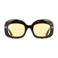 Tom Ford Tom Ford Sunglasses Square Full Rim, Dark Havana Frame and Brown Lens FT121952E
