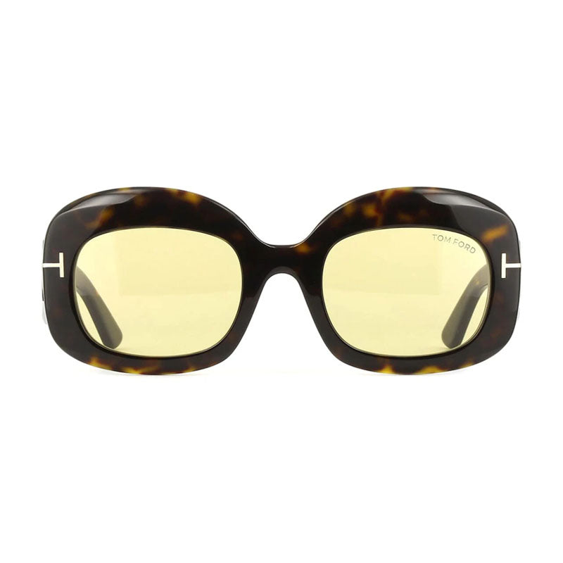 Tom Ford Tom Ford Sunglasses Square Full Rim, Dark Havana Frame and Brown Lens FT121952E