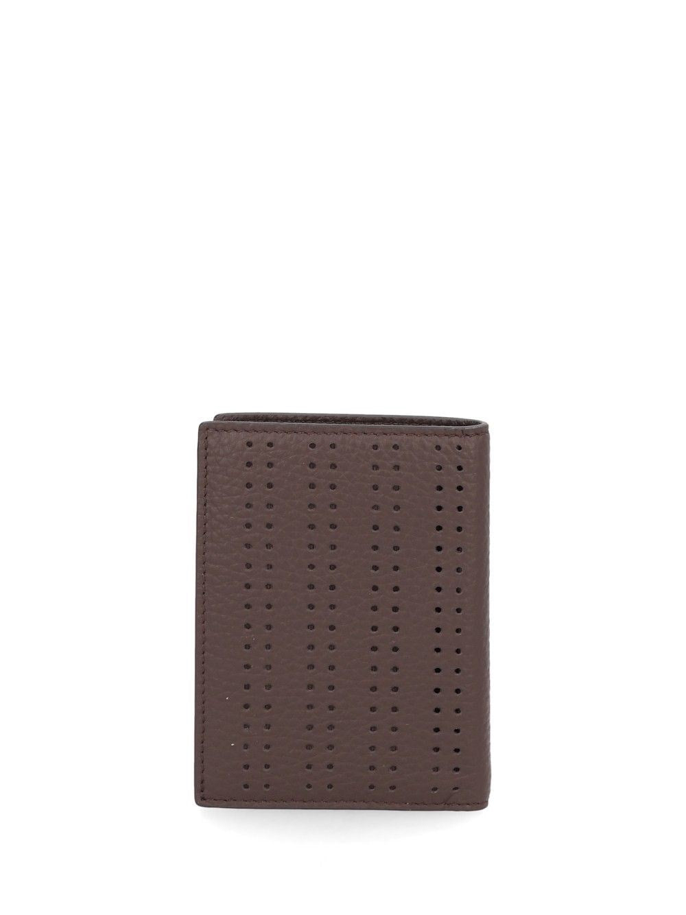 Valentino Garavani Valentino Garavani Men Vlogo Signature Perforated Leather Card Holder
