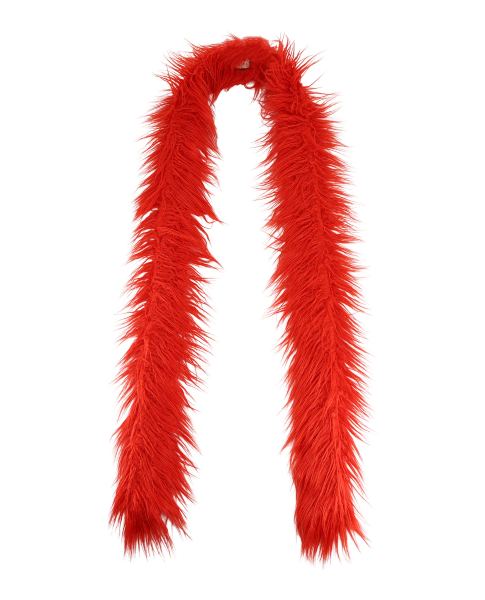 Gucci Womens Faux Fur Scarf Red