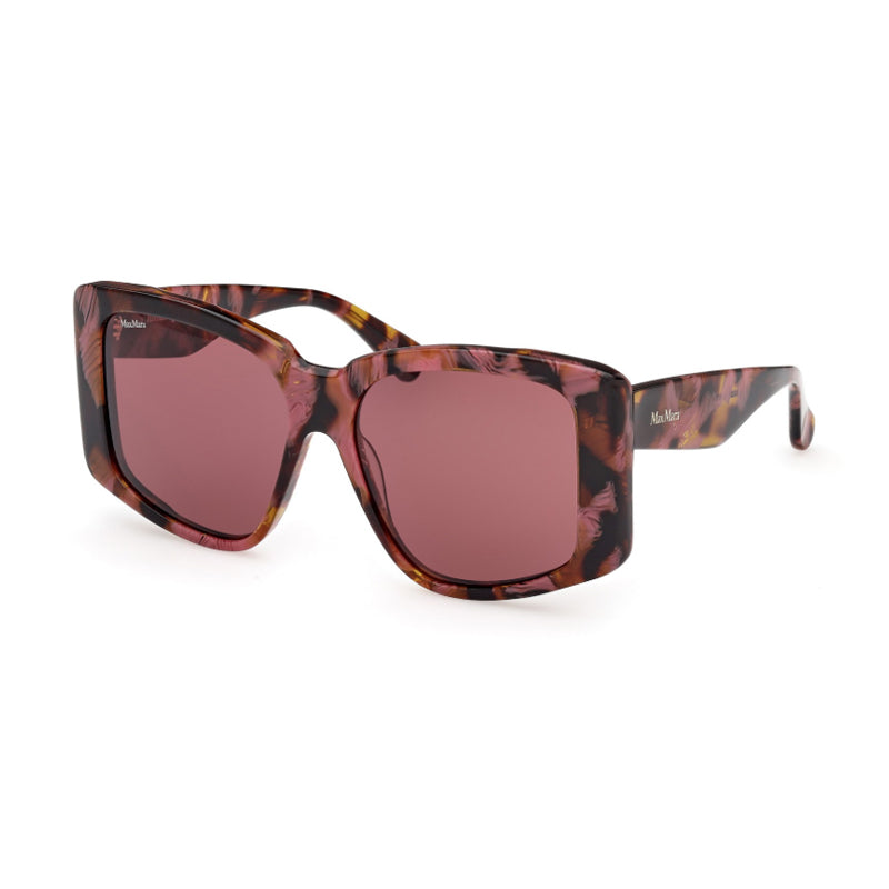 Max Mara Max Mara Sunglasses Square Full Rim, Coloured Havana Frame and Bordeaux Lens MM009855S