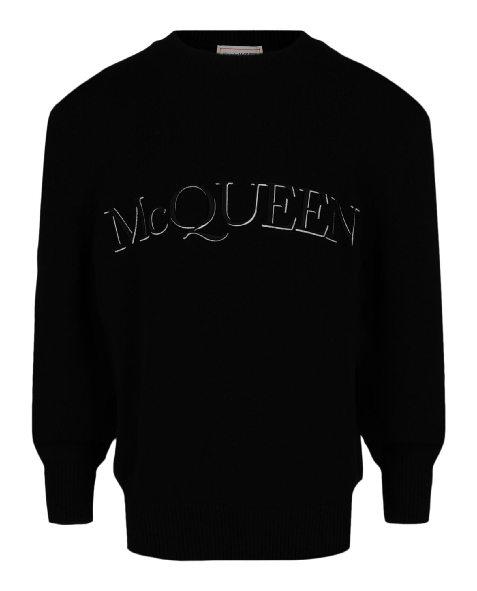 Alexander McQueen Mens Logo Embroidered Sweater