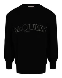 Alexander McQueen Mens Logo Embroidered Sweater