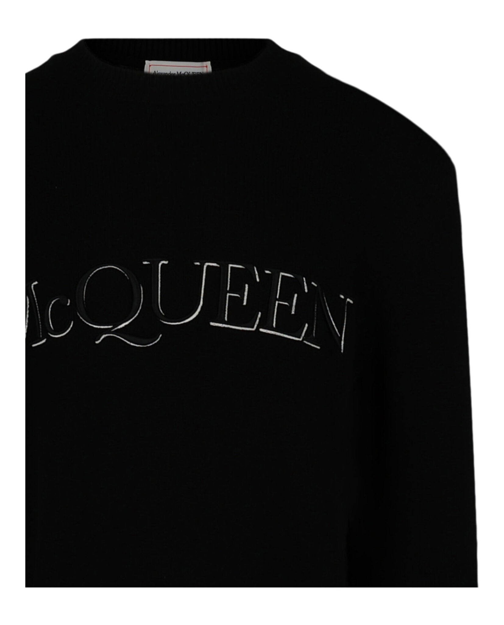 Alexander McQueen Mens Logo Embroidered Sweater