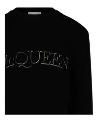 Alexander McQueen Mens Logo Embroidered Sweater