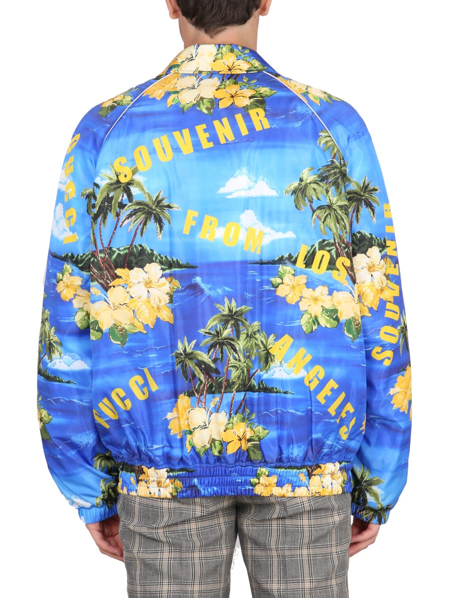 Gucci Men Giacca In Nylon Con Stampa