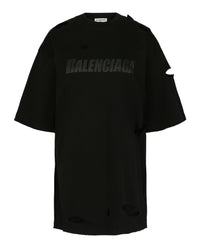 Balenciaga Balenciaga Womens Caps Destroyed Boxy Fit T-Shirt