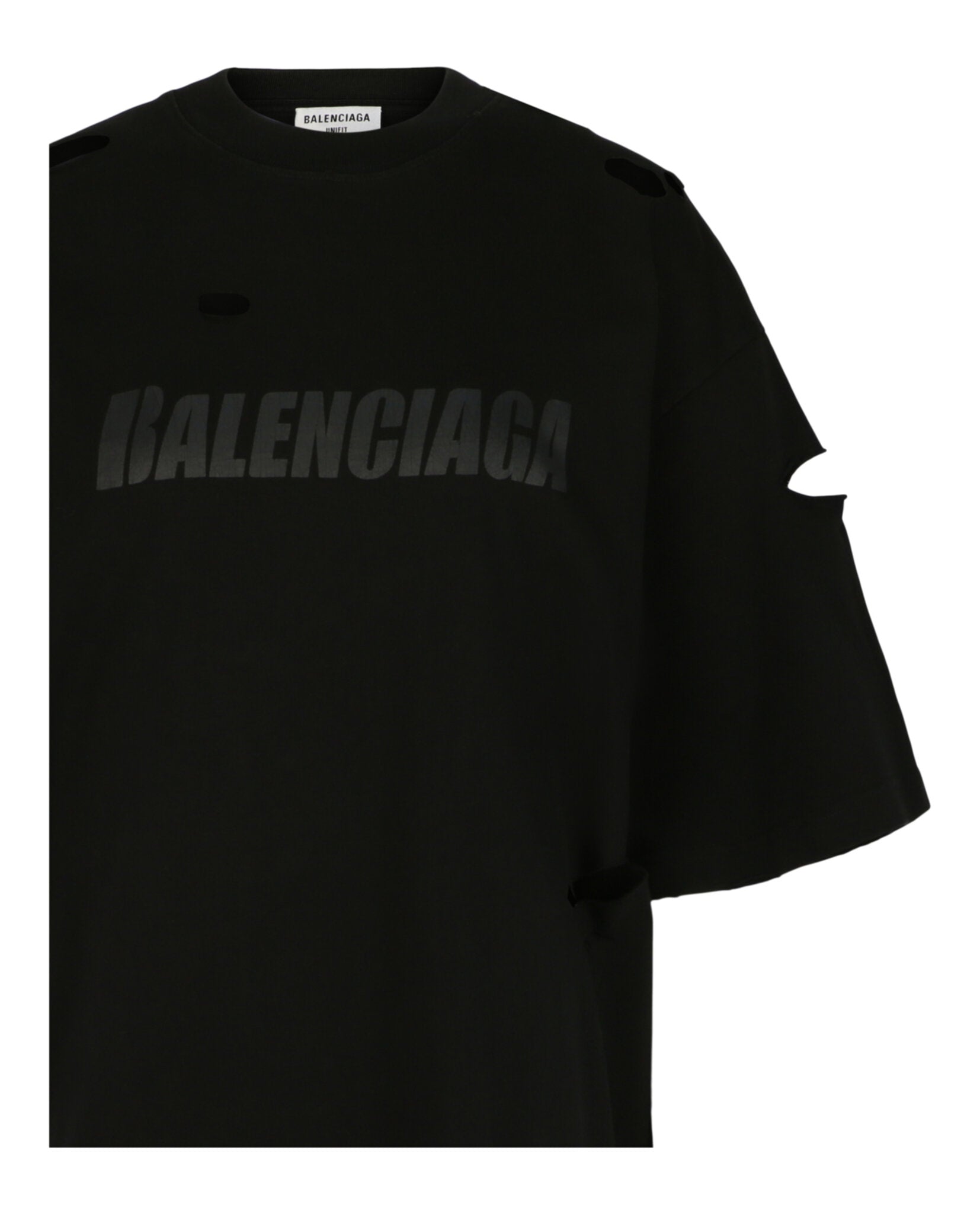 Balenciaga Balenciaga Womens Caps Destroyed Boxy Fit T-Shirt