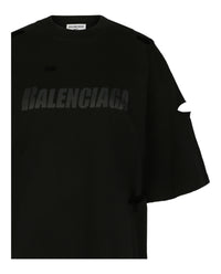 Balenciaga Balenciaga Womens Caps Destroyed Boxy Fit T-Shirt