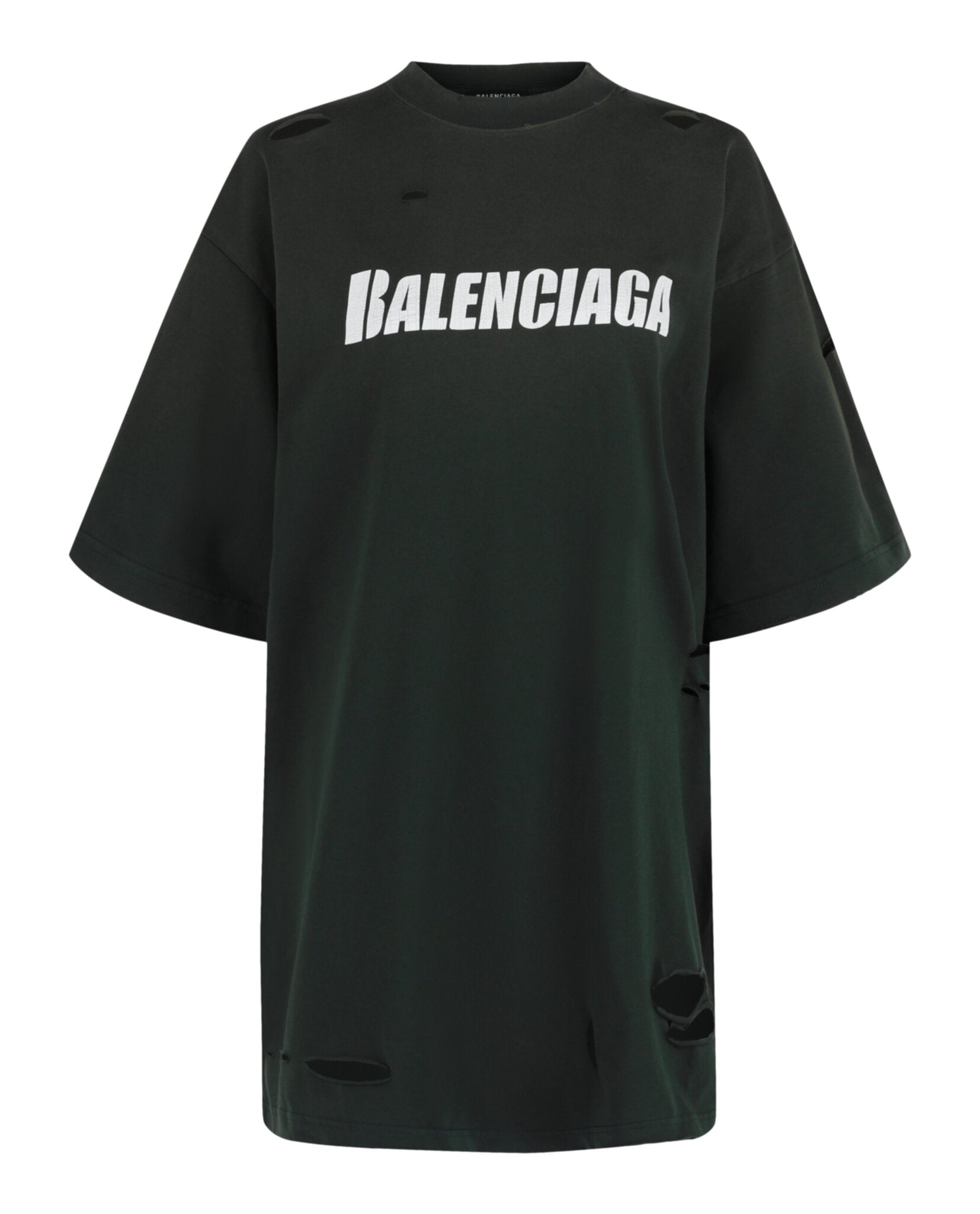 Balenciaga Balenciaga Womens Caps Destroyed Boxy Fit T-Shirt