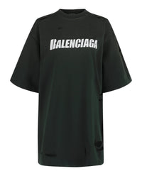 Balenciaga Balenciaga Womens Caps Destroyed Boxy Fit T-Shirt
