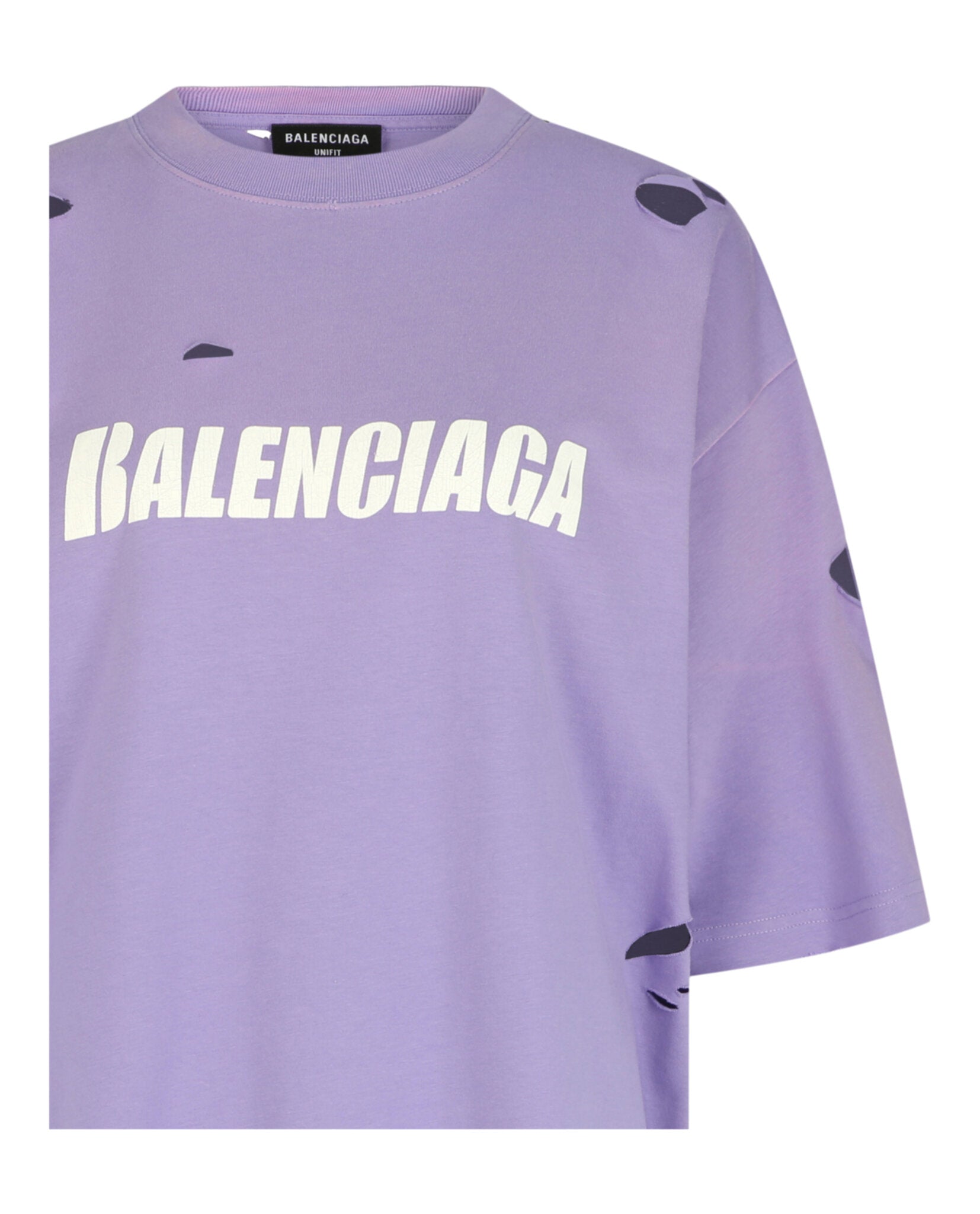 Balenciaga Balenciaga Womens Caps Destroyed Boxy Fit T-Shirt