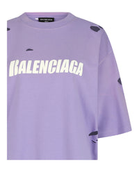 Balenciaga Balenciaga Womens Caps Destroyed Boxy Fit T-Shirt