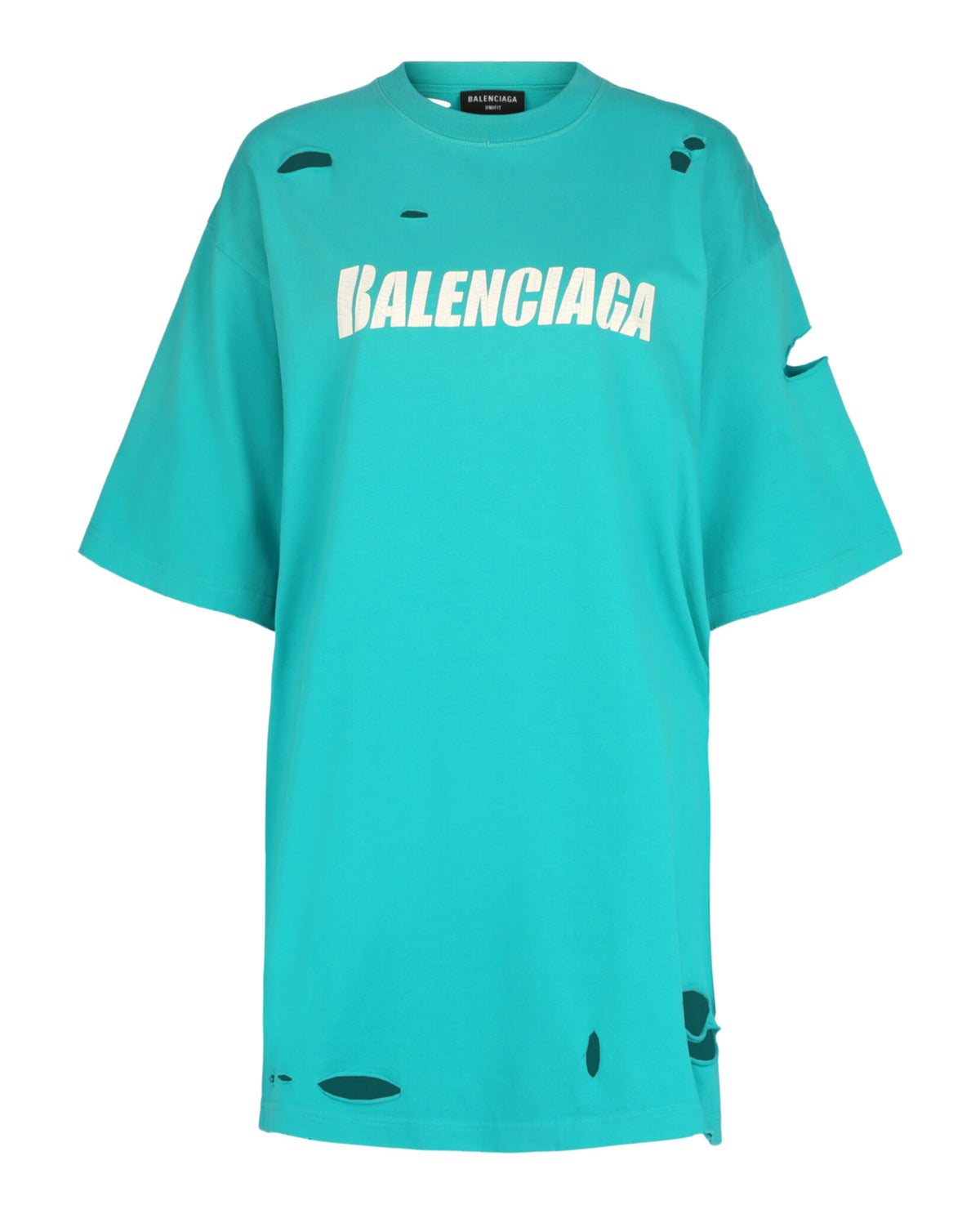 Balenciaga Womens Caps Destroyed Boxy Fit T-Shirt