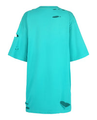 Balenciaga Womens Caps Destroyed Boxy Fit T-Shirt
