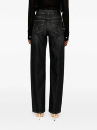 Versace Versace Women Denim Pants With Studs