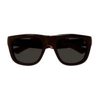 Bottega Veneta Sunglasses Square Full Rim, Shiny Black/Brown Frame and Brown Lens BV1233S002